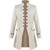 Generic Giacca a Collo Alto per Uomo Autunno Inverno Lungo Medievale Gotico Contadino Steampunk Giacca a Vento Abiti da Uomo 2025, U-120 Beige, XL