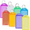 Romon Portachiavi in plastica, 40 pezzi, con etichette in carta vergine, coperchi trasparenti e anelli spaccati robusti, porta chiave assortite ID Eiquette, 5 colori