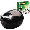 Scotch 3M Magic Dispenser Designed by Karim con 1 Rotolo di Nastro Adesivo Invisibile, Nero