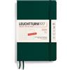 LEUCHTTURM1917 Paperback B6+ - Agenda mensile e taccuino 2025, copertina morbida, 16 mesi, 80 g, a righe, colore: verde Forest