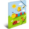 HERMA 19794 Cartellina portadocumenti formato DIN A3, "Frieda and Friends", in cartone resistente, con stampa interna completa, elastici, per bambini e bambine