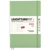 LEUCHTTURM1917 367816 agenda settimanale e quaderno copertina morbida Paperback (B6+) 2024, 12 mesi, salvia, Inglese