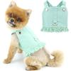 PAIDEFUL Pettorina per cani in denim per cani di piccola taglia, abbigliamento per cuccioli di piccola taglia, set con pettorina e guinzaglio, per primavera ed estate, maglietta per animali domestici