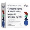 Bright Naturo Collagene Marino con Acido Ialuronico, Coenzima Q10, Vitamina C, Zinco, Magnesio, Omega 3 TG Ultra - SmartAbsorb™ | per la salute della pelle, la mobilità articolare | 28 bustine giornaliere