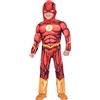 Amscan 9906199 Costume Ufficiale Warner Bros DC Comics con Licenza The Flash (3-4 anni), Rosso