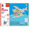 Marabu- Aereo Kids-Puzzle in Legno 3D, Motivo: idrovolante, 28 Pezzi, Circa 21 x 9 cm, Colore, Medio, 0317000000002