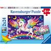 Ravensburger Unicorn & Pegasus, 2 x 24 pezzi, puzzle per bambini dai 3 anni in su, idea regalo per bambini