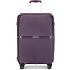 British traveller Valigia leggera in polipropilene rigido trolley, alla moda, da viaggio, bagaglio a mano, dimensioni cabina, serratura TSA Check in case con 4 ruote girevoli, Viola, M, Valigia rigida