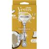 Gillette Venus Pro ComfortGlide Rasoio Da Donna, Al Profumo Di Cocco, 2 Lamette Di Ricambio, Manico In Metallo Riutilizzabile E Gancio Per Doccia