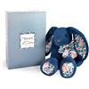 Doudou et Compagnie Histoire d'Ours - Peluche Coniglio - Fidanzati Coccole - Scatola Regalo - Blu - 25 cm - Dolce e carina - Idea regalo per la nascita e il compleanno di ragazza e ragazzo - HO3120