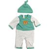 Miniland Pigiama freddo verde a righe vestito per bambole 40 cm, colore 38-40 cm 31551
