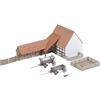 FALLER Edificio agricolo con accessori Modellino composto da 138 pezzi singoli 125 x 57 x 53 mm I Accessori per modellini di trenini I Costruzione di modellini di treni