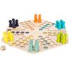 Small Foot 1800 Ludo per 6 giocatori small foot con una grande scacchiera di legno, gioco da tavolo per tutta la famiglia, dai 4 anni in su