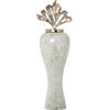 DRW Vaso in vetro con coperchio fisso in alluminio dorato 29x25x89 cm