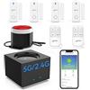 CPVAN Allarme Casa Senza Fili (2.4GHz&5GHz WiFi), Antifurto Casa per Allarme APP(Tuya/Smartlife), Wifi Sistema con Hub, Sirena, Sensori Porta/Finestra, Telecomandi, Funziona con Alexa