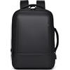 FANDARE Zaino Casual Zaino pc 17 pollici Espandibile Sacco da montagna Borsa da Cabina per Voli Zaino Lavoro viaggio Ufficio tech Zaini Scuola Università impermeabile in PU Pellicola Backpack Nero
