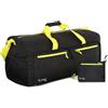 Cotabaty Borsa da Viaggio Pieghevole, 90 Litri, Multitasche, per Donna e Uomo (Nero/Giallo)