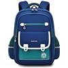 FANDARE Zaino per bambini Zaini Casual Zaini Cartelle Zaino Scuola per grado 4-9 Borse Elementare Zaino Ragazze Ragazzi Zainetto per Studenti Primarie Viaggiare Uomo Donna Zainetto Blu verde L