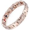 HAQI Titanio puro Bracciale magnetico per uomo e donna 5 elementi magneti potenti 3500 Gauss Bracciale con strumento di regolazione e confezione regalo, 21.5cm, Pietra Oro rosa Titanio