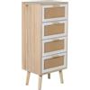 DRW cassettiera, Legno MDF e Vimini, Naturale, 40x30x91 cm