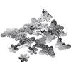 INNSPIRO Paillettes farfalle e fiori argentati 5 mm. 10 mm. 20 mm. 28 g, ideale per artigianato con bambini, decorazioni e attività creative