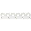 DRW Appendiabiti da parete con 5 ganci in legno bianco e naturale, 80 x 4 x 16 cm