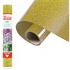 Siser® Glitter Oro Gold, 30cm x 0,5mt, Vinile Termotrasferibile Termoadesivo Glitterato per la Personalizzazione dei Tessuti, Abbigliamento e Accessori, Hobby Creativi, Facile da Tagliare