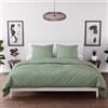 Intemporel, completo letto di Piumino in Microfibra lavata 260x240 cm BOHEME verde d'eau