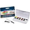 Derwent Palette Colori intensi #2, Set da 12 acquarelli formato mezza tavolozza, solubili in acqua, per pittura e artigianato su carta e tessuto, qualità professionale, formato da viaggio, 2306244