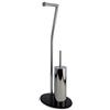 Möve Supporto Set scopino WC, Acciaio Inossidabile, Vetro di Sicurezza, Argento, 28 x 20 x 71,5 cm