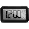 Mebus digitaler Wecker mit Lichtsensor, Innenthermometer, 2 Weckzeiten, Schlummer-Funktion/Material: Kunststoff/Farbe: Schwarz/Modell: 42435
