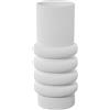 DRW Vaso da tavolo in Ceramica Arena Rustica Bianco 18x18x40 cm