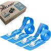valonic ICELAND - 4x 1m Cinghie di fissaggio con fibbia corta, 25mm, 250 Kg, ÜV Rheinl. / GS, EN-12195-2 - blu, Cinghia per bicicletta
