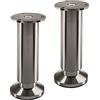 SOTECH 2 pezzi piedini per mobili TERRA altezza 150 mm acciaio inox spazzolato regolabili in altezza fino a max. 15 mm, caricabili fino a 250 kg