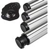 SOTECH 4 pezzi Gambe del tavolo Altezza 710 mm Ø 76/80 mm vero acciaio inox spazzolato caricabile fino a 300 kg (75 kg per pezzo) con 32 mm di regolazione in altezza