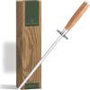 WALDWERK Affila Coltelli Premium - Affilacoltelli in acciaio temprato con elegante manico in legno - Acciaino professionale 100% privo di plastica - Affila Coletelli professionali