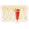 Matana - 24 Eleganti Flute da Champagne in Plastica con Glitter Oro, 150ml - Bicchieri da Brindisi Dorati Riutilizzabili e Resistenti per Cocktail, Dessert - Matrimoni, Compleanni, Feste
