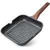 Kordisen Padella Bistecchiera Antiaderente 24 cm - Griglia Quadrata con Rivestimento in Granito, Doppio Beccuccio, Adatta a Tutti i Piani Cottura Inclusa Induzione, Senza PFOA