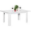 Shally Dogan Tavolo Allungabile Sala da pranzo Bianco da 110 x 70 cm a 150 x 70 cm, Design Moderno, Estensibile Salvaspazio, Ideale x Sala Pranzo, Soggiorno, Cucina, Arredamento, (Bianco Frassinato)