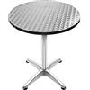 MAYMA Tavolo da Bar Pieghevole Rotondo Ø60 cm, in Alluminio, Regolabile 70/110 cm, da Cucina e Pranzo, Alto per 2-4 Persone
