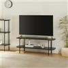 [en.casa] Mobile TV Tavolino Porta TV Consolle Bassa a 2 Piani di Appoggio Stand TV e Centri Multimediali 120 x 40 x 45 cm Nero