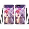 KARTXITAI Cover Compatibile con Huawei P10 Plus PU Pelle TPU Silicone Portafoglio Magnetica con Disegni Motivo Animale Flip Custodia in Libro Slot Schede Custodia-Tigre bianca,fiore rosa