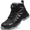 ISOOUS Scarpe Antinfortunistiche Uomo Alte Scarponi Antinfortunistiche Donna Leggere Stivali da Lavoro Comode Punta in Acciaio Nero 44 EU