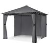 Blumfeldt Mondo - Gazebo Tendone per Feste, dimensioni: 2,95 x 2,6 x 2,95 m (LxAxP), 4 Parti Laterali, EasyMount Concept, Protezione dalle Intemperie: UV/Vento/Pioggia, Grigio Scuro