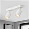 wowatt Faretti da Soffitto, Lampadario Bianco Faretti, Pafoniera Faretti Orientabili, Lampada da Soffitto 2 Luce, GU10 Faretto LED Interno per Salotto, Camera da Letto, Cucina, Lampadina Non Inclusa