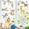 decalmile Adesivi per Finestra Animali Estate Decalcomanie per Finestre Non Adesiva Vetro Pellicola Elefante Scimmia Uccelli Adesivi Anti-Collisione Finestra Vetro Camerette Bambini Cucina