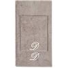 VANITA' DI RASO Set asciugamani con iniziale ricamata asciugamano viso asciugamano ospite bagno con iniziali ricamate Made in Italy morbidi assorbenti soffici resistenti TORTORA RICAMO PANNA LETTERA D