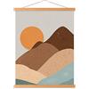 Ywlake Cornice portafoto B2, poster 50 x 50 cm, 50 x 70 cm, 50 x 75 cm, in legno naturale, per cornice magnetica sospesa da poster (50 cm, Teak)