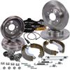BESTPRICE Set freni incl dischi freno anteriori Ø 240,5mm pieni + tamburo freno Ø 180mm + pastiglie freno anteriori e ganasce freno posteriori + compatibile con FIAT PANDA (169_)