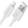 deleyCON 2m Lightning 8 Pin Cavo di Ricarica USB Cavo Dati Certificato MFI per Apple iPhone 14 PRO Max 14 PRO 14 Plus 14 SE 13 PRO Max 13 PRO 13 Mini 12 PRO Max 12 PRO 12 Mini - Bianco